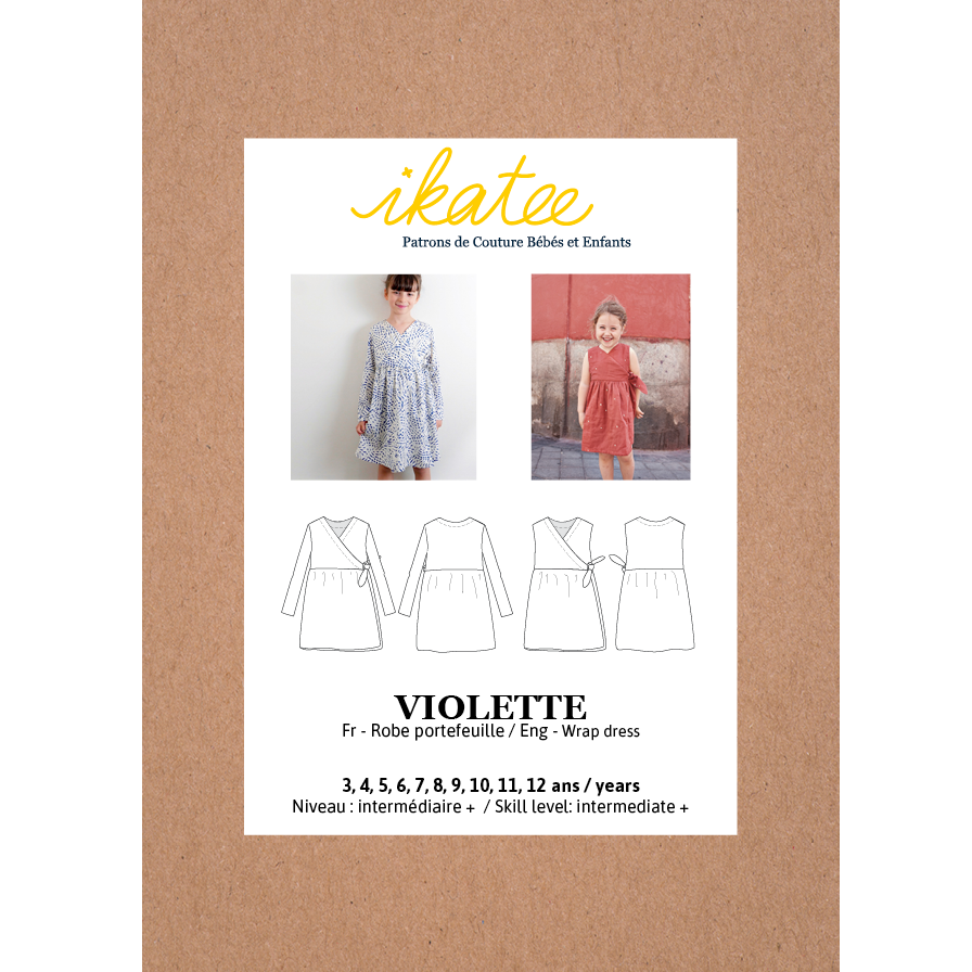 Ikatee - VIOLETTE dress - Kids 3/12Y - Paper Sewing Pattern