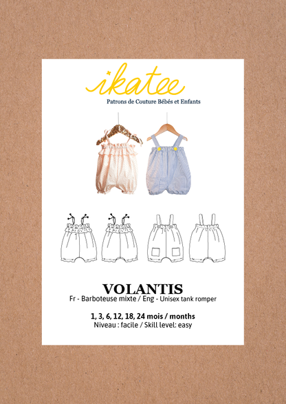 Ikatee - VOLANTIS Romper - Babies 1-24 months - Paper Sewing Pattern