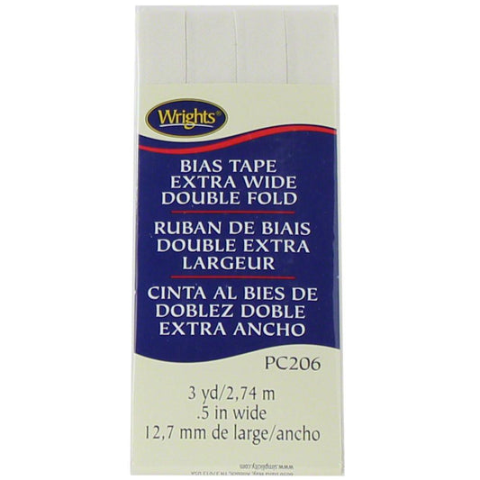 Wrights Bias Tape Extra Wide Double Fold 13mm x 2.75M Oyster #028