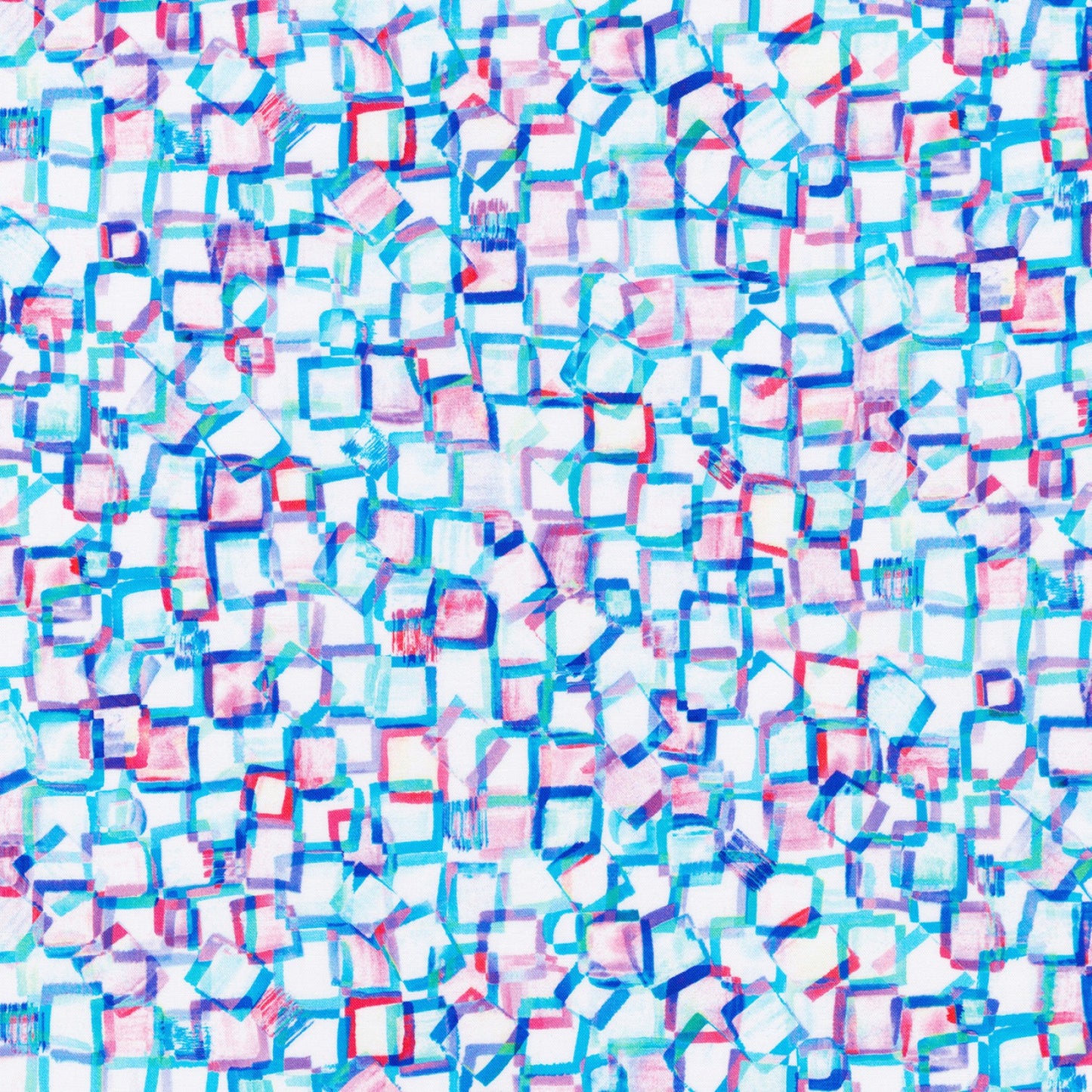 Brightside - White Squares - Digital Print - Cotton Fabric