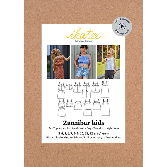 Ikatee - ZANZIBAR Top or Dress - Kids 3/12Y - Paper Sewing Pattern