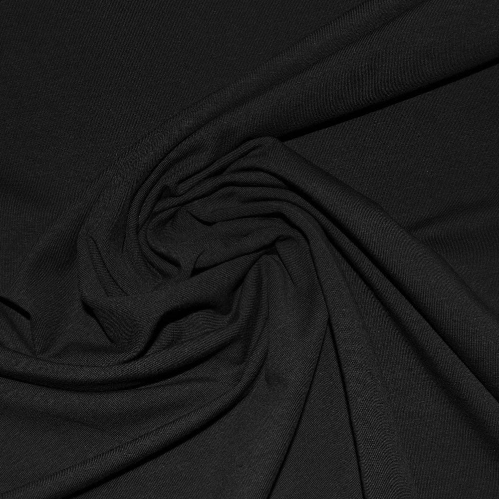 Tencel Organic Cotton Stretch Heavier Jersey 250GSM - Black
