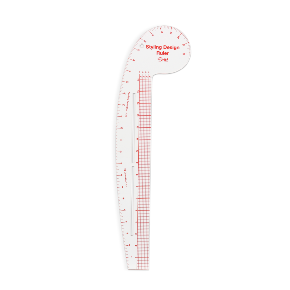 Dritz - Curve Ruler Set - Styling Design Ruler - French Curve, Hip Curve, Straight Ruler, Cut-Out Slot