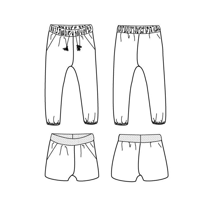 Ikatee - DAKAR pants or shortpants - Age 3 - 12 Years - Paper Sewing Pattern