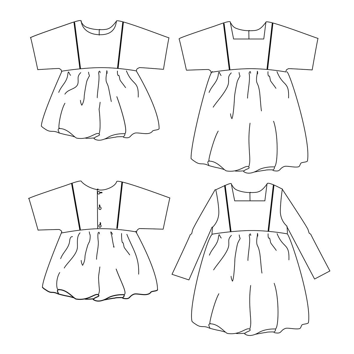 Ikatee - SAKURA Kids Shirt & dress - Kids 3-12Y - Paper Sewing Pattern