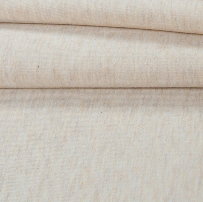 Bamboo/Cotton Stretch Jersey Knit Fabric - Heathered Almond - Natural