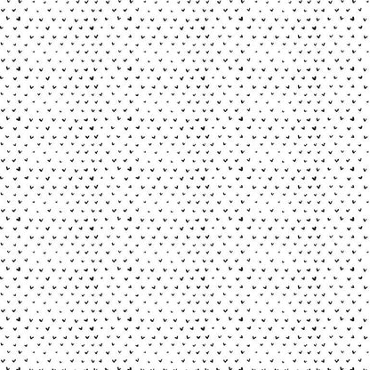 Intermix Wee Gallery Cotton Fabric - Tiny Hearts - Raven - Black on White
