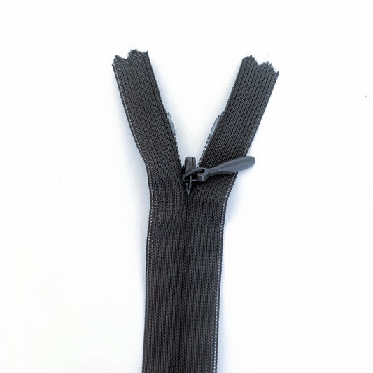 Invisible Closed End Zipper 23cm (9″) - Charcoal Grey