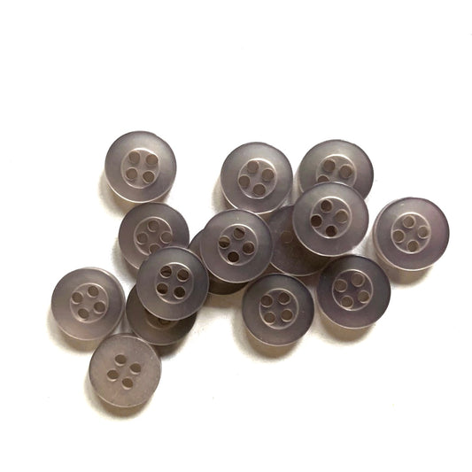 Grey Shirt Buttons 4-Hole - 11mm - Set of 5 Buttons