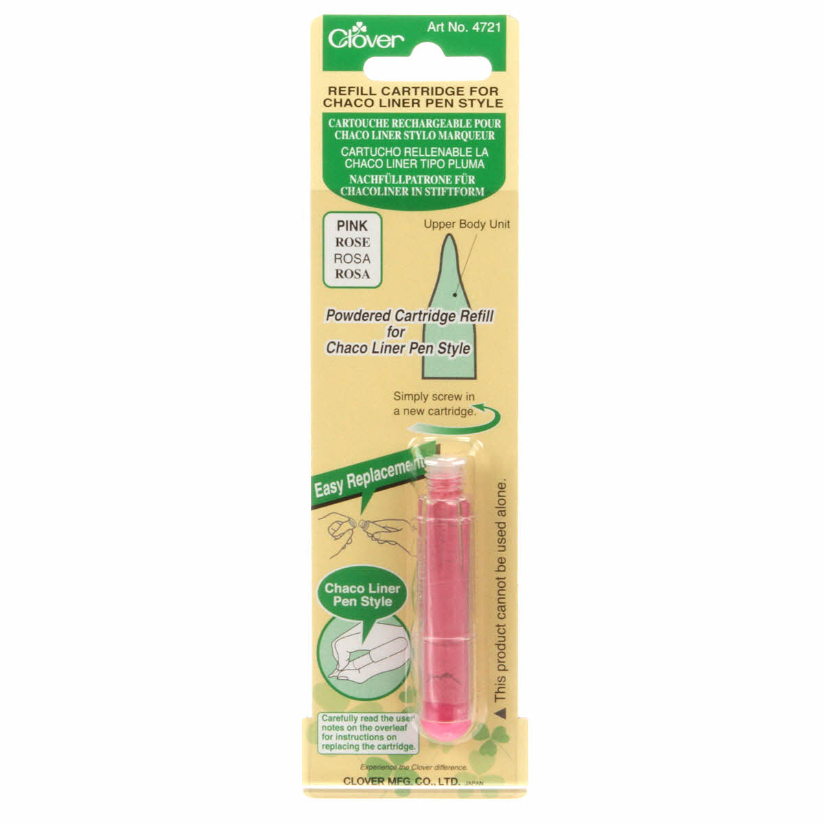 CLOVER 4721 - Pen Style Chaco Liner Refill - Pink