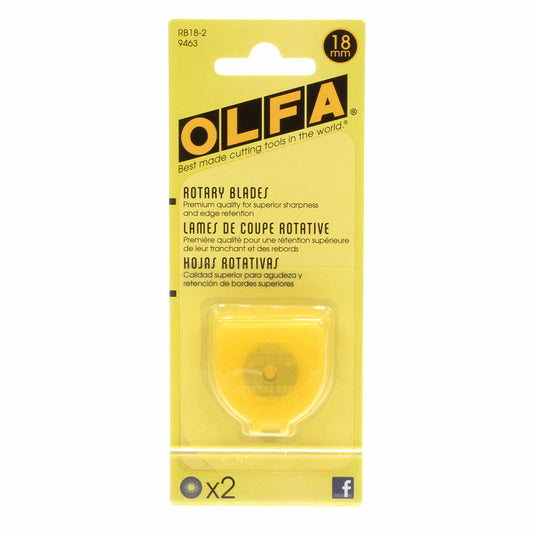 Olfa - 18mm Tungsten Tool Steel Rotary Blades - 2 pack