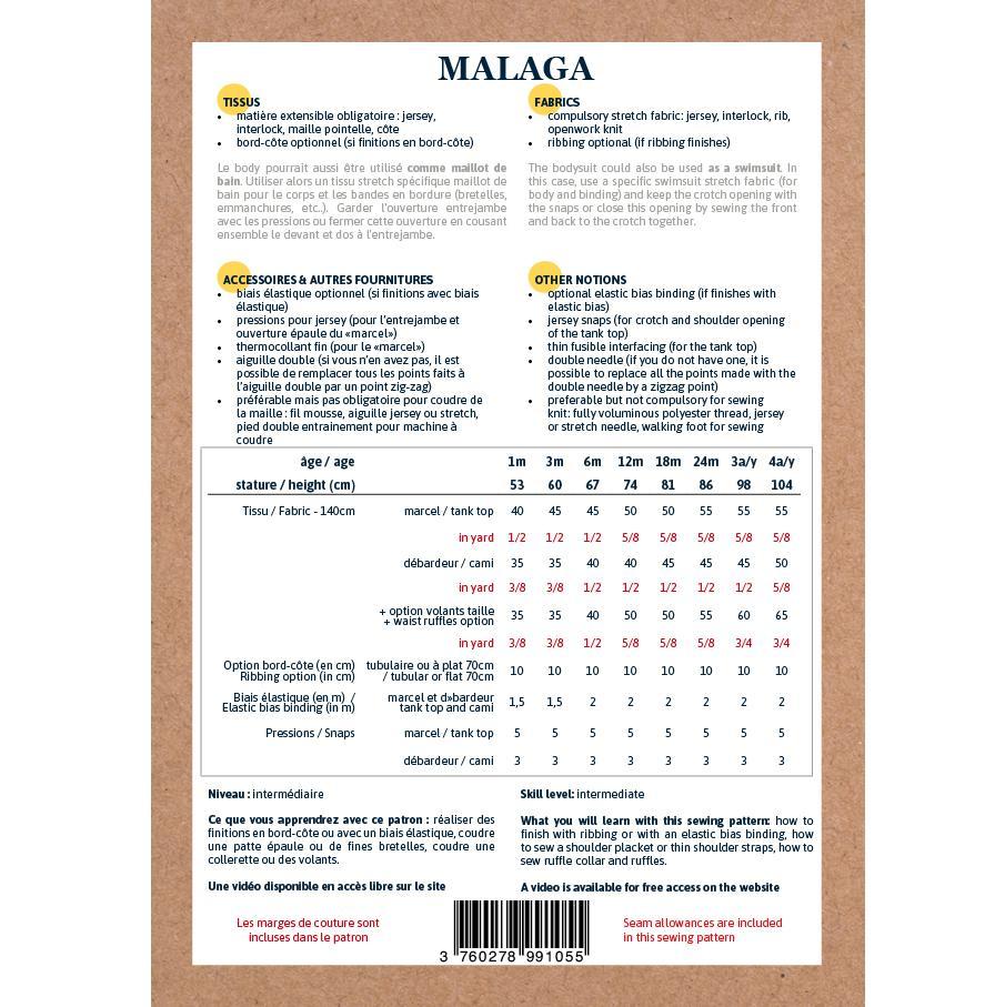 Ikatee - MALAGA Bodysuit - Baby 1M/4Y - Paper Sewing Pattern