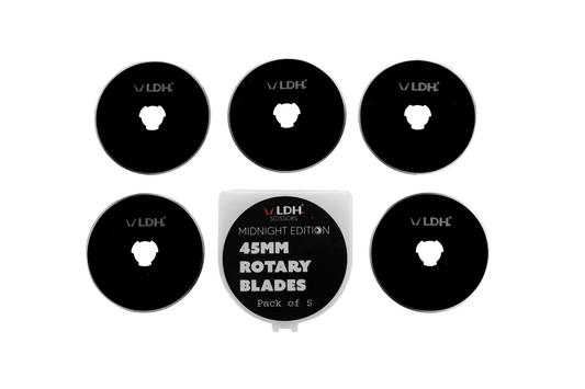 LDH 45mm Midnight Edition Rotary Blades - Universal Fit (Fits Olfa) - Pack of 5