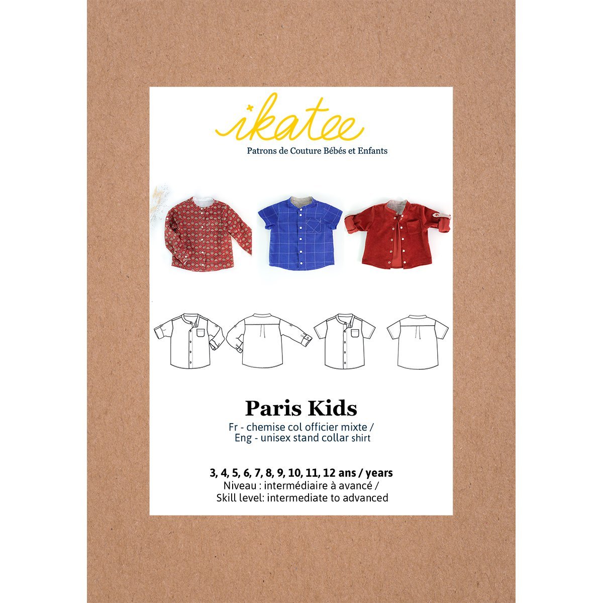 Ikatee - PARIS Kids Shirt - 3/12Y - Paper Sewing Pattern