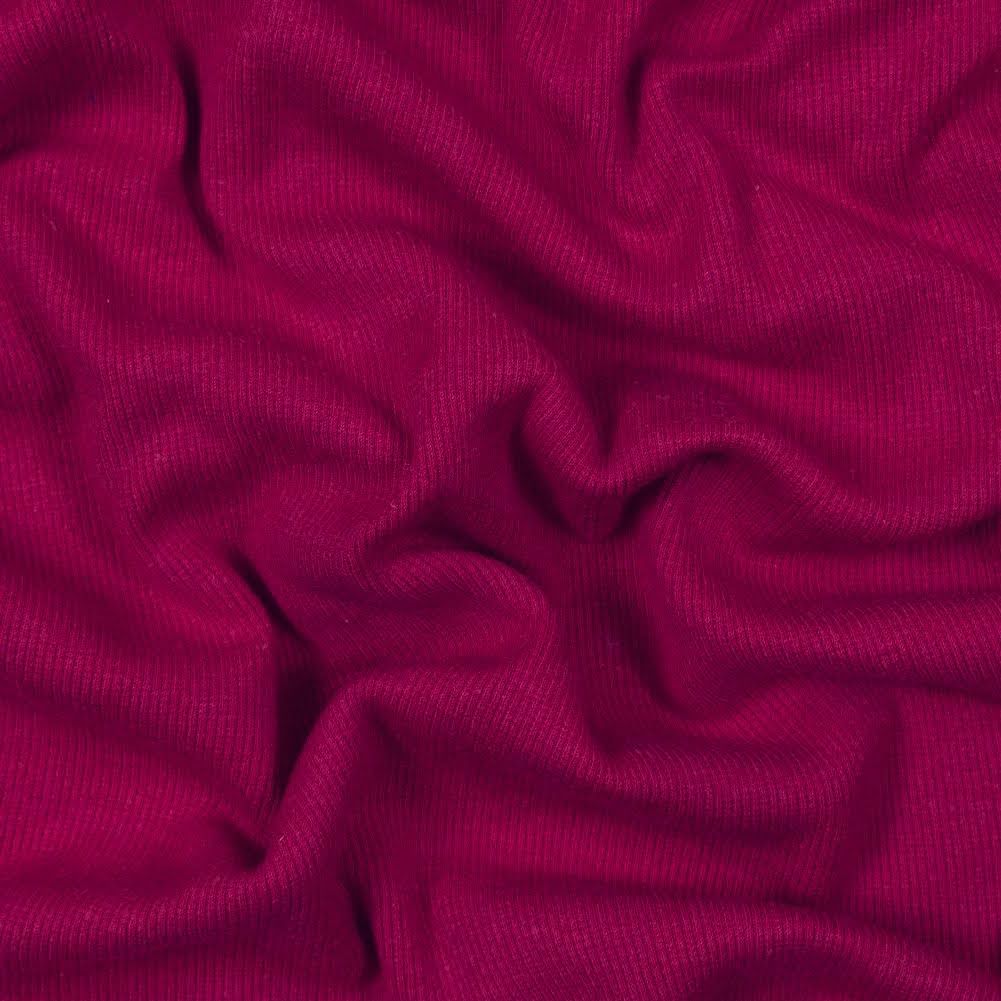 Bamboo Cotton Rib 2x2 - Raspberry - Ribbed Knit