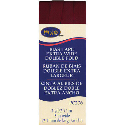 Wrights Bias Tape Extra Wide Double Fold 13mm x 2.75M Oxblood