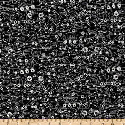 Move Me - Rush Hour - Black - Cotton Fabric