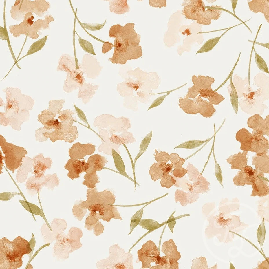 Spring Flower - Peach - Cotton Jersey Knit