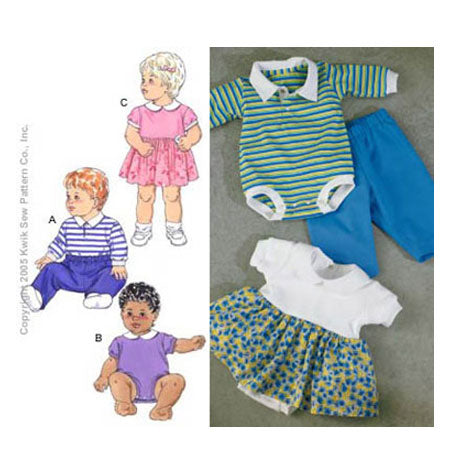 Kwik Sew - K3375  Infants' Baby bodysuit (onsie) and pants (sizes newborn to 18 months )