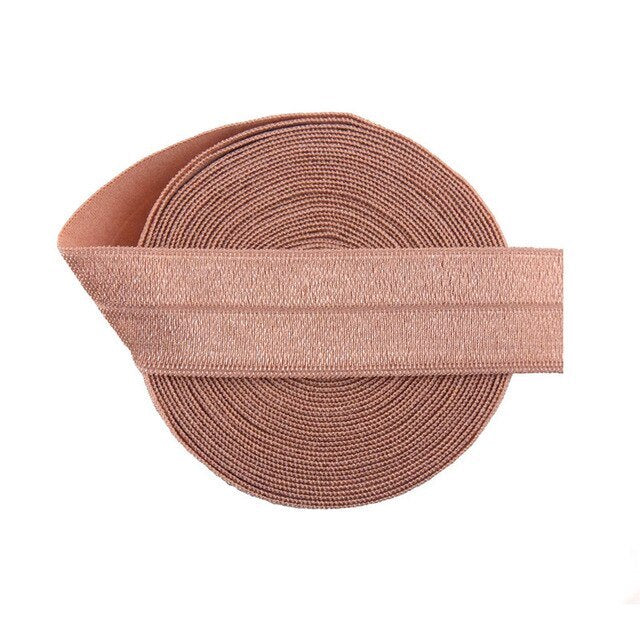 3/4" (20mm) Fold Over Elastic FOE - Warm Brown / Rosy Brown